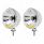 7" Stainless Dietz Style Headlight With 12 Volt Crystal Halogen Bulb & 10 Amber LED (Pair)