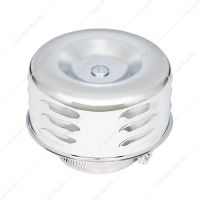 4" Round Louvered Air Cleaner For Carburetors With 2-5/8" Neck-Chrome