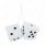 3" X 3" Classic Fuzzy Dice, White (Pair)