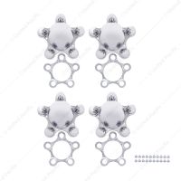Chrome 5 on 4-1/2" Vintage Spider Wheel Hub Cover Set
