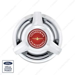 Chrome Hubcap For 1962-63 Ford Thunderbird Wire Wheels - Red Center