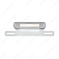 Chrome License Plate Light & Bracket With White LED Backup Light - White LED/Clears Lens