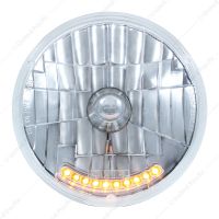 7" Crystal Headlight With 10 Amber LED Position Lights