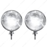 7" Chrome Dietz Style Headlight With 12 Volt 6014 Sealed Beam Bulb