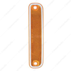 Side Marker Light With Stainless Steel Trim For 1973-80 Chevy Truck, Amber Lens