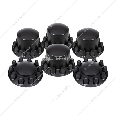 Dome Axle Cover Combo Kit With 33mm Standard Thread-On Nut Covers & Nut Cover Tool - Matte Black