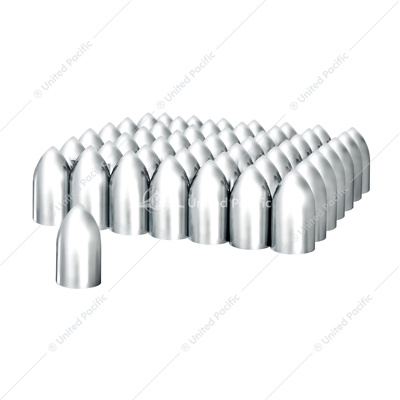 33mm X 3-7/8" Chrome Plastic Bullet Nut Covers - Thread-On (60-Pack)