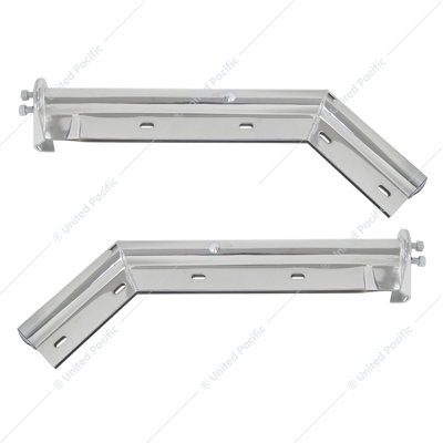 28" Chrome 45-Degree Angled Mud Flap Hangers - 1-1/8" Bolt Pattern - Competition Series (Pair)
