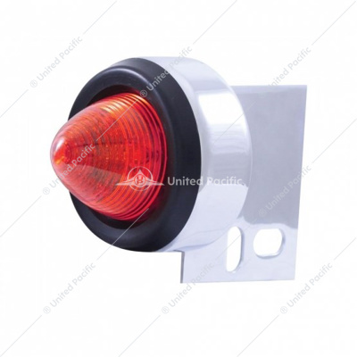 9 LED Beehive Mud Flap Hanger End Light With Grommet - Red LED/Red Lens