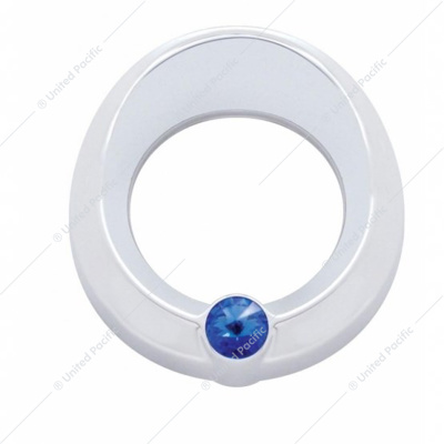 Universal Small Gauge Bezel With Visor - Blue Crystal