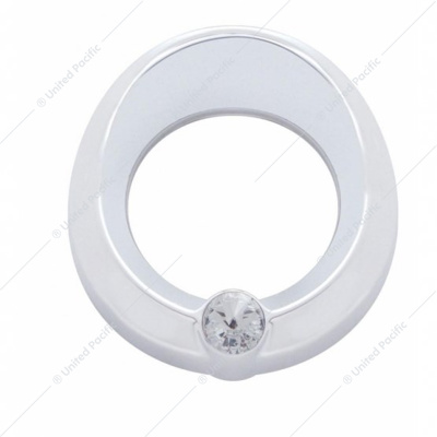 Universal Small Gauge Bezel With Visor - Clear Crystal