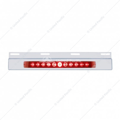 Stainless Top Mud Flap Plate With 11 LED 17" Light Bar - Red LED/Red Lens (Each)