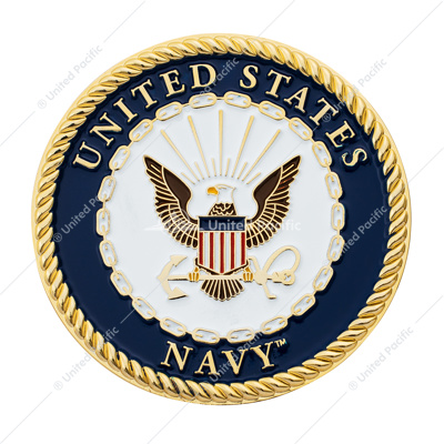 1-3/4" U.S. Military Adhesive Metal Medallion - Navy