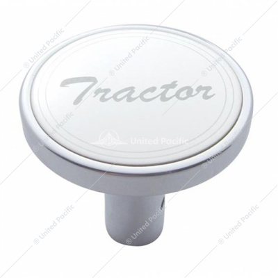 "Tractor" Long Air Valve Knob - Stainless Plaque With Cursive Script