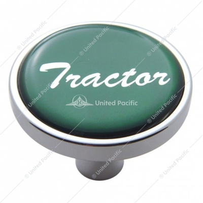 "Tractor" Short Air Valve Knob - Green Glossy Sticker