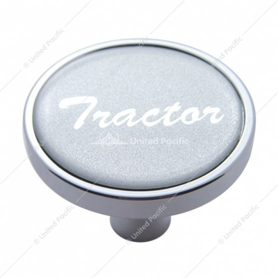 "Tractor" Short Air Valve Knob - Silver Glossy Sticker
