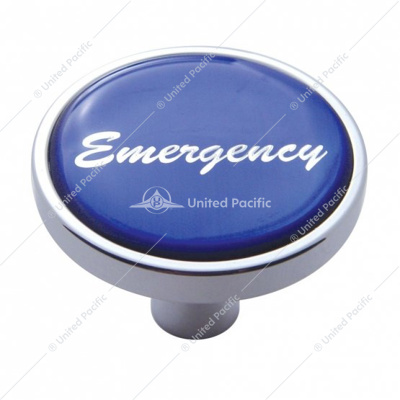"Emergency" Short Air Valve Knob - Blue Glossy Sticker