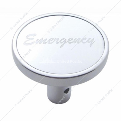 "Emergency" Long Air Valve Knob - Silver Aluminum Sticker