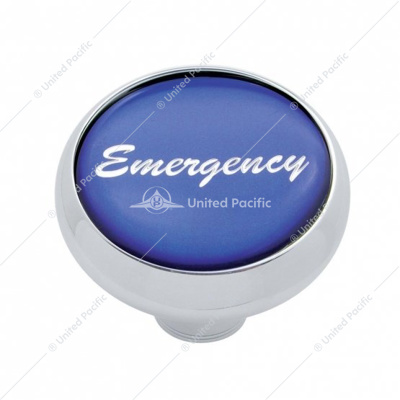 "Emergency" Deluxe Air Valve Knob - Blue Glossy Sticker