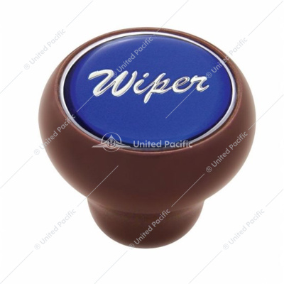 "Wiper" Wood Deluxe Dash Knob - Blue Glossy Sticker