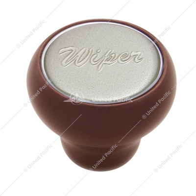 "Wiper" Wood Deluxe Dash Knob - Silver Glossy Sticker