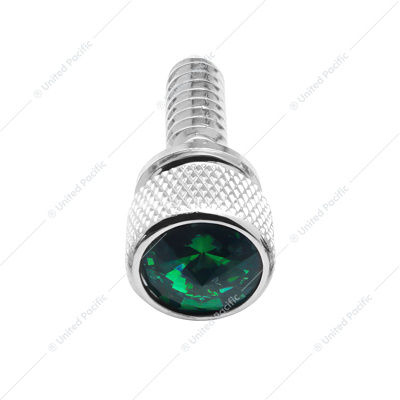 1/4"-20 Knurled Head Dash Screw For Peterbilt - Green Crystal (14-Pack)