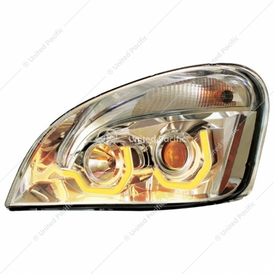 Projection Headlight W/Dual Function Amber LED Position Lights For 2008-17 FL Cascadia