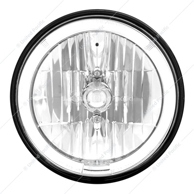 7" Crystal Headlight With White LED Halo Ring