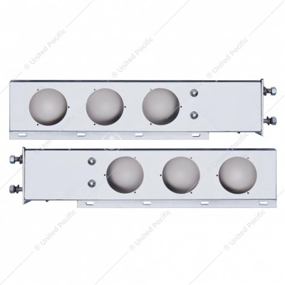 3-3/4" Bolt Pattern Chrome Spring Loaded Light Bar With 6X 4" Light Cutouts (Pair)
