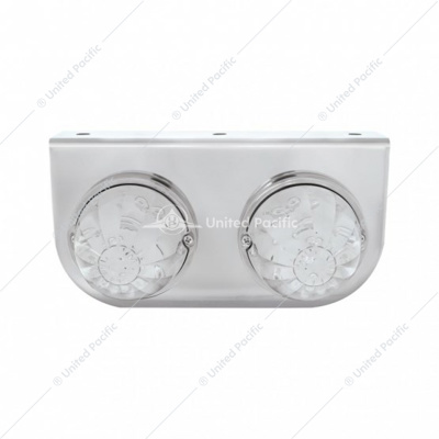 Stainless Light Bracket With 2X 17 LED Watermelon Lights - Red LED/Clear Lens