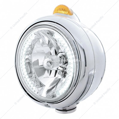 Chrome Guide 682-C Headlight H4 With White LED & Dual Mode LED