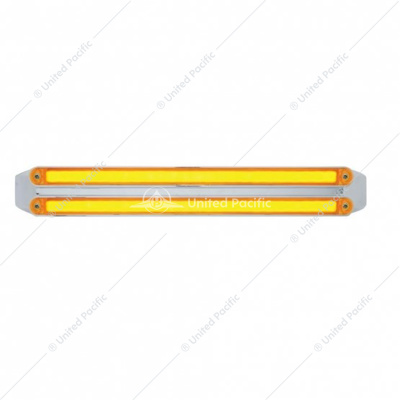 Dual 24 LED Dual Function 12" GloLight Bar With Bezel - Amber LED/Amber Lens