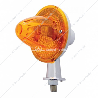 1-1/8" Arm Crystal Watermelon Honda Light With Double Contact - Amber Lens
