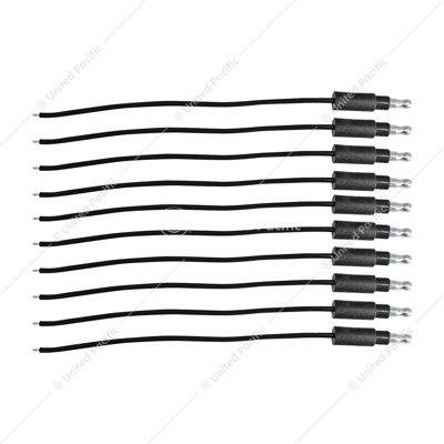 6" Single Lead Wire With .180 Bullet Termination & Stripped End - Black (10 Pcs)