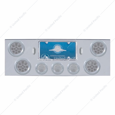 CR Rear Center Panel With 4X 12 LED 4" Reflector Lights & 3X 13 LED 2-1/2" Lights -Red LED/Clear Lens