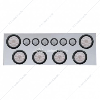 SS Rear Center Panel With 6X 10 LED 4" Lights & 6X 9 LED 2" Lights -Red LED/Clear Lens