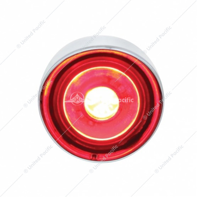 3 High Power LED 1" Light (Clearance/Marker) With Visor - Red LED/Clear Lens