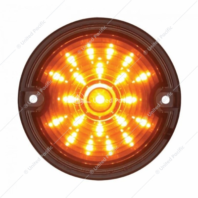 21 LED 3-1/4" Dual Function Signal Light For Harley Motorcycle With 1157 Plug - Amber LED/Smoke Lens