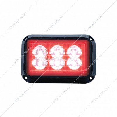 6 High Power LED Rectangular Warning Light - Red LED (Bulk)