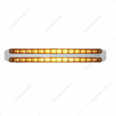 Dual 14 LED 12" Turn Signal Light Bars - Amber LED/Amber Lens