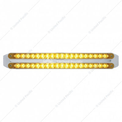 Dual 19 LED 12" Reflector Turn Signal Light Bars - Amber LED/Amber Lens