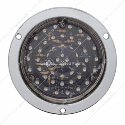 40 LED 4" Round Flange Mount Deep-Dish Light (Stop, Turn & Tail) - Red LED/Clear Lens