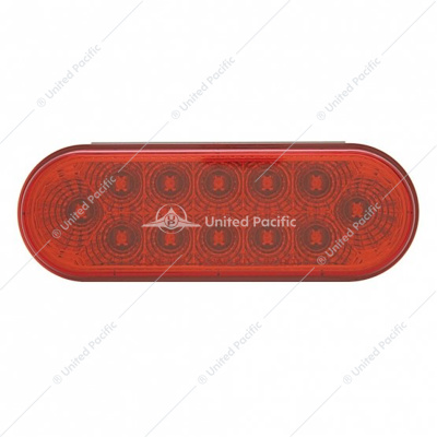 12 LED 6" Oval Reflector Light (Stop, Turn & Tail) - Red LED/Red Lens