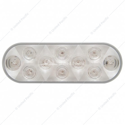 10 LED 6" Oval Light (Stop, Turn & Tail) - Red LED/Clear Lens