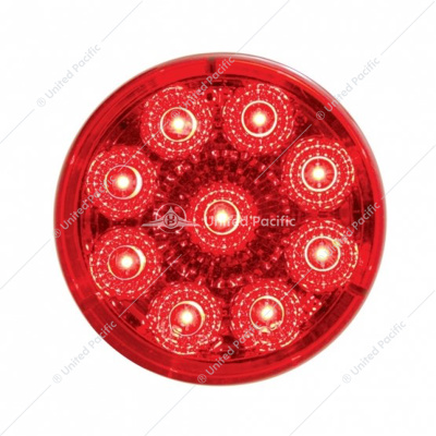 9 LED 2" Round Reflector Light (Clearance/Marker) - Red LED/Red Lens (Bulk)