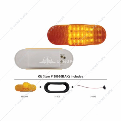 18 LED Mid-Trailer Turn Signal Light Kit - Amber LED/Amber Lens