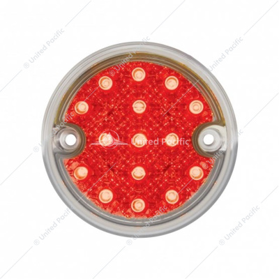 15 LED 3" Reflector Series 4 Light Only For Double Face Light Housing - Red LED/Clear Lens (Bulk)
