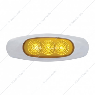 3 LED Reflector Light (Clearance/Marker) - Amber LED/Amber Lens (Bulk)