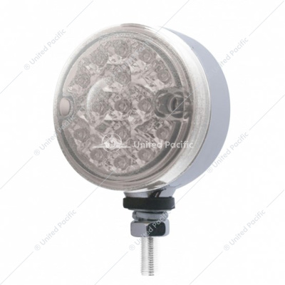 15 LED 3" Dual Function Reflector Single Face Light - Amber LED/Clear Lens