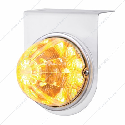 Stainless Light Bracket With 17 LED Watermelon Reflector Light - Amber LED/Clear Lens